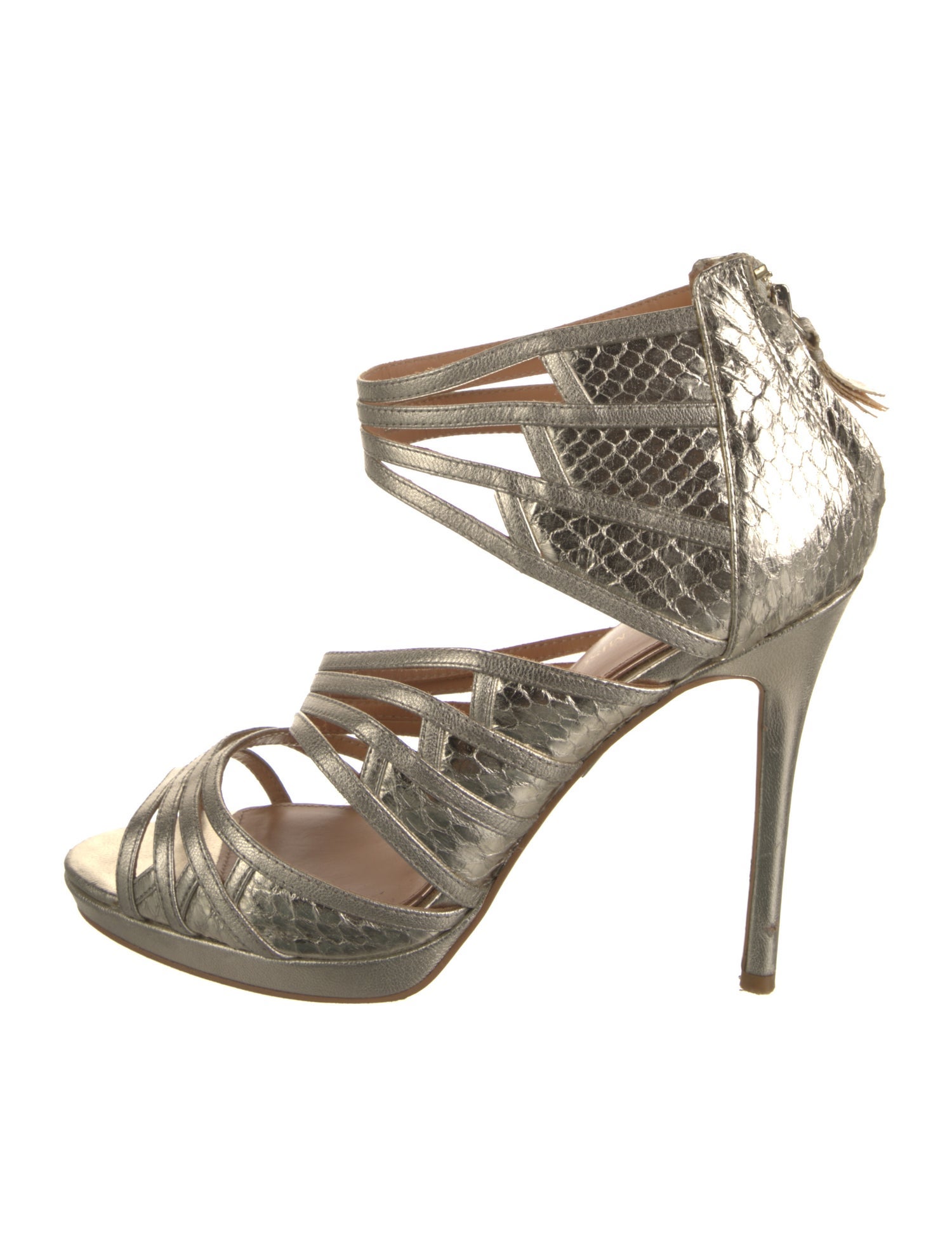 Badgley Mischka Embossed Leather Sandals