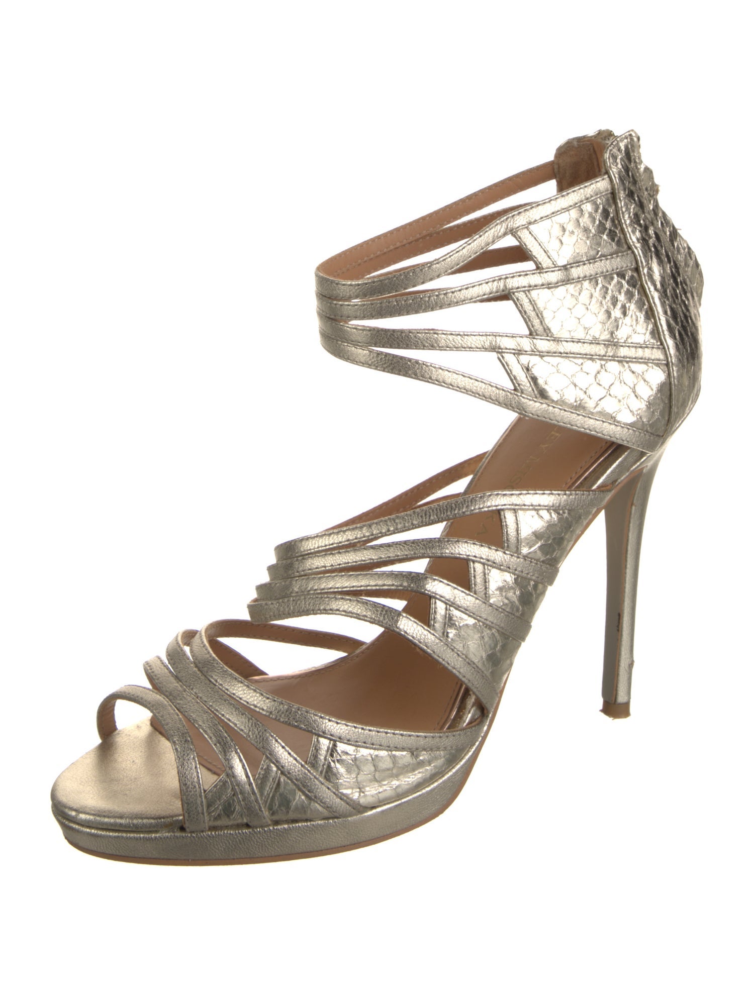 Badgley Mischka Embossed Leather Sandals