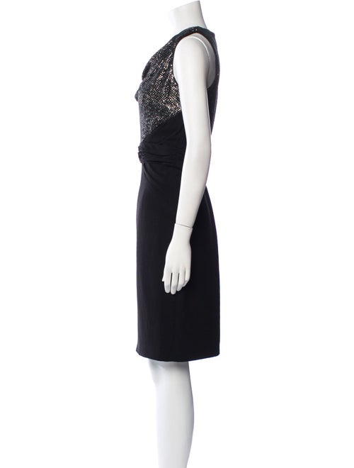 Badgley Mischka Cowl Neck Knee-Length Dress
