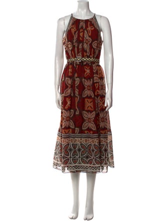 Badgley Mischka Printed Midi Length Dress