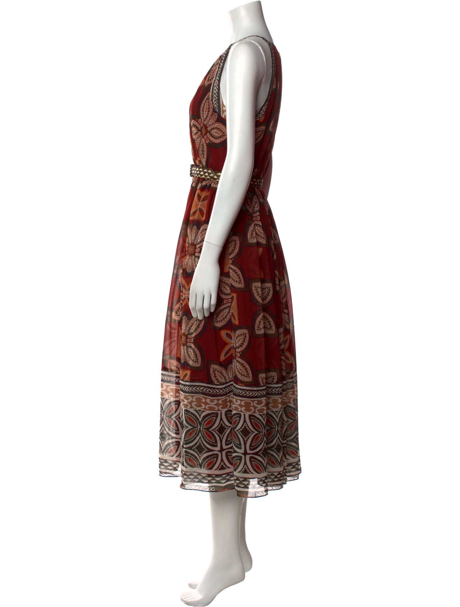 Badgley Mischka Printed Midi Length Dress