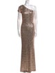 Badgley Mischka One-Shoulder Long Dress