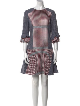 Badgley Mischka Plaid Print Mini Dress