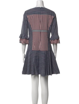 Badgley Mischka Plaid Print Mini Dress