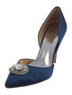 Badgley Mischka Satin Crystal Embellishments D'Orsay Pumps