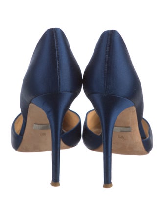 Badgley Mischka Satin Crystal Embellishments D'Orsay Pumps