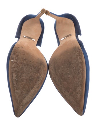 Badgley Mischka Satin Crystal Embellishments D'Orsay Pumps