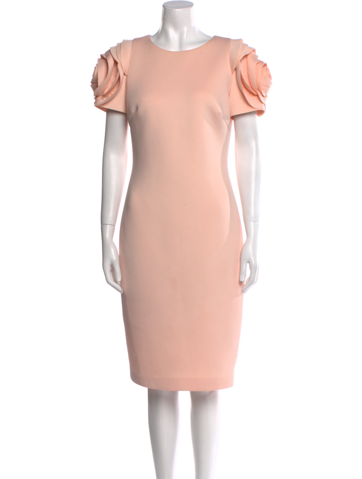 Badgley Mischka Bateau Neckline Knee-Length Dress