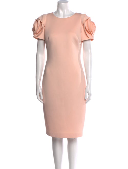 Badgley Mischka Bateau Neckline Knee-Length Dress