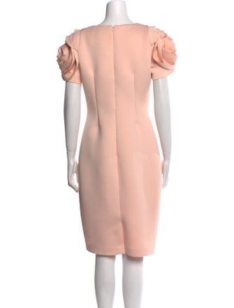 Badgley Mischka Bateau Neckline Knee-Length Dress