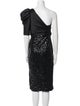 Badgley Mischka One-Shoulder Knee-Length Dress