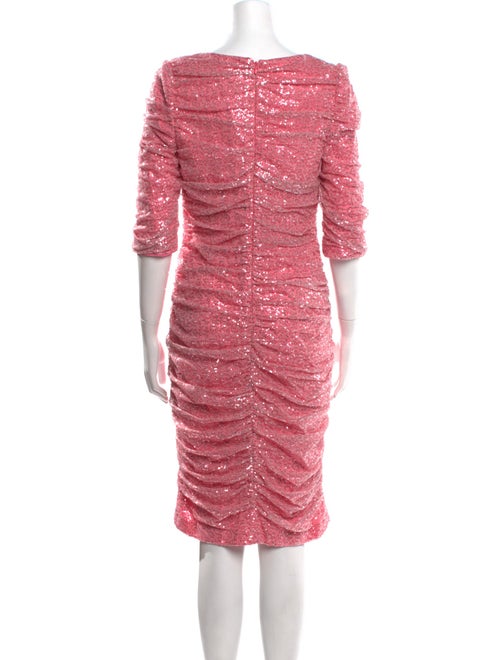 Badgley Mischka Square Neckline Knee-Length Dress