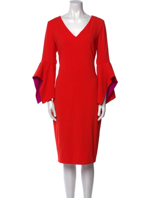 Badgley Mischka V-Neck Midi Length Dress