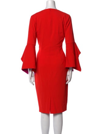 Badgley Mischka V-Neck Midi Length Dress