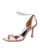 Badgley Mischka Leather Crystal Embellishments Sandals