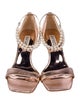 Badgley Mischka Leather Crystal Embellishments Sandals