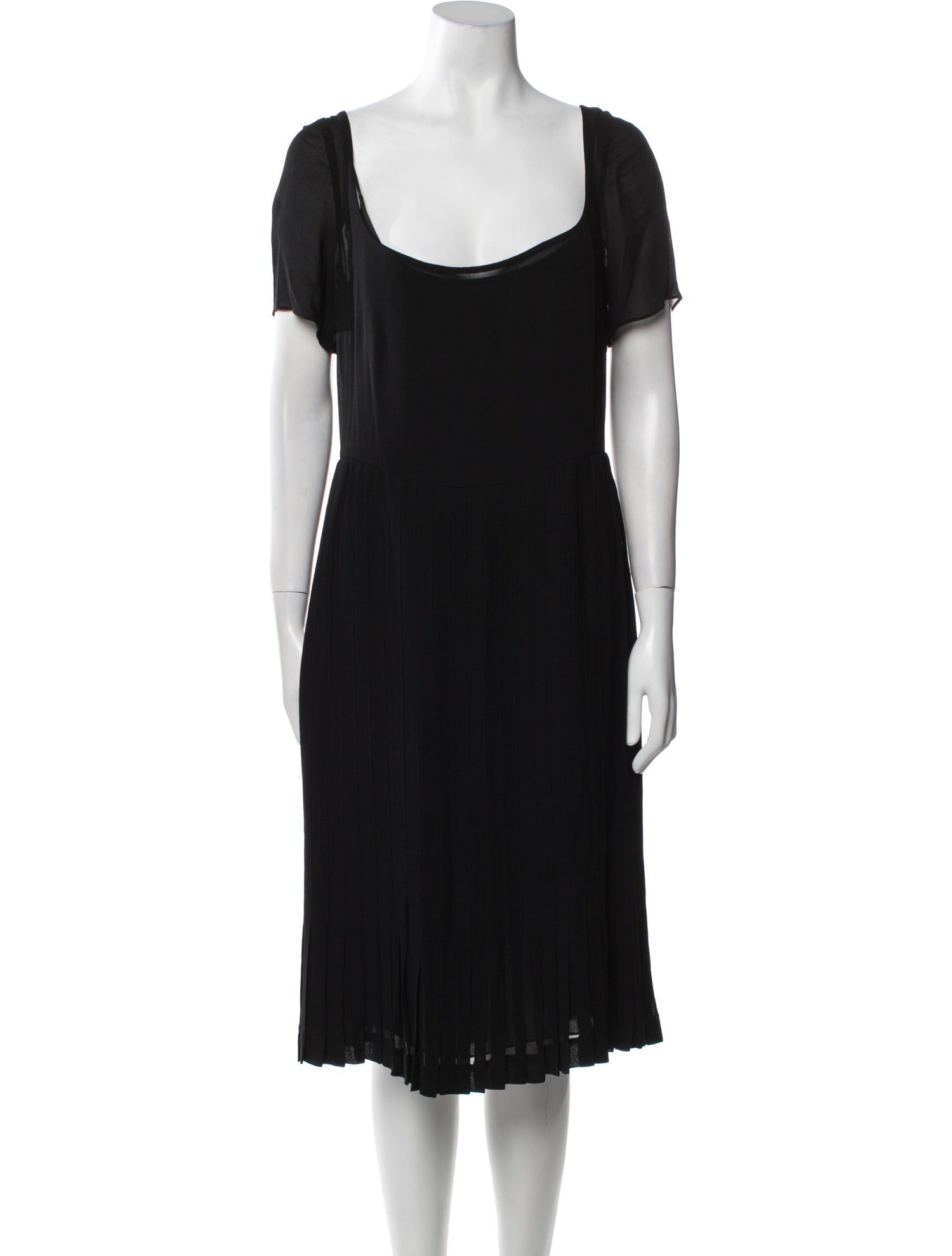 Badgley Mischka Scoop Neck Midi Length Dress