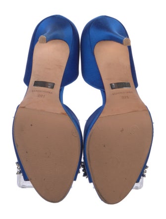 Badgley Mischka Satin Crystal Embellishments D'Orsay Pumps