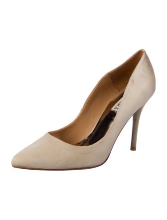 Badgley Mischka Satin Crystal Embellishments Pumps