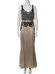 Badgley Mischka Printed Long Dress