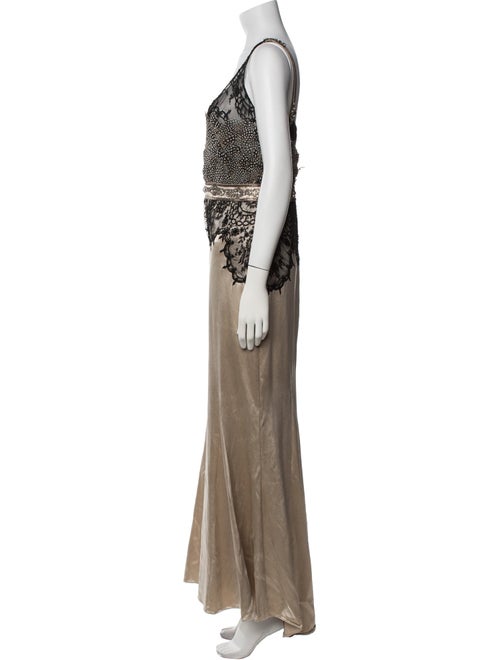 Badgley Mischka Printed Long Dress