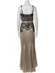 Badgley Mischka Printed Long Dress