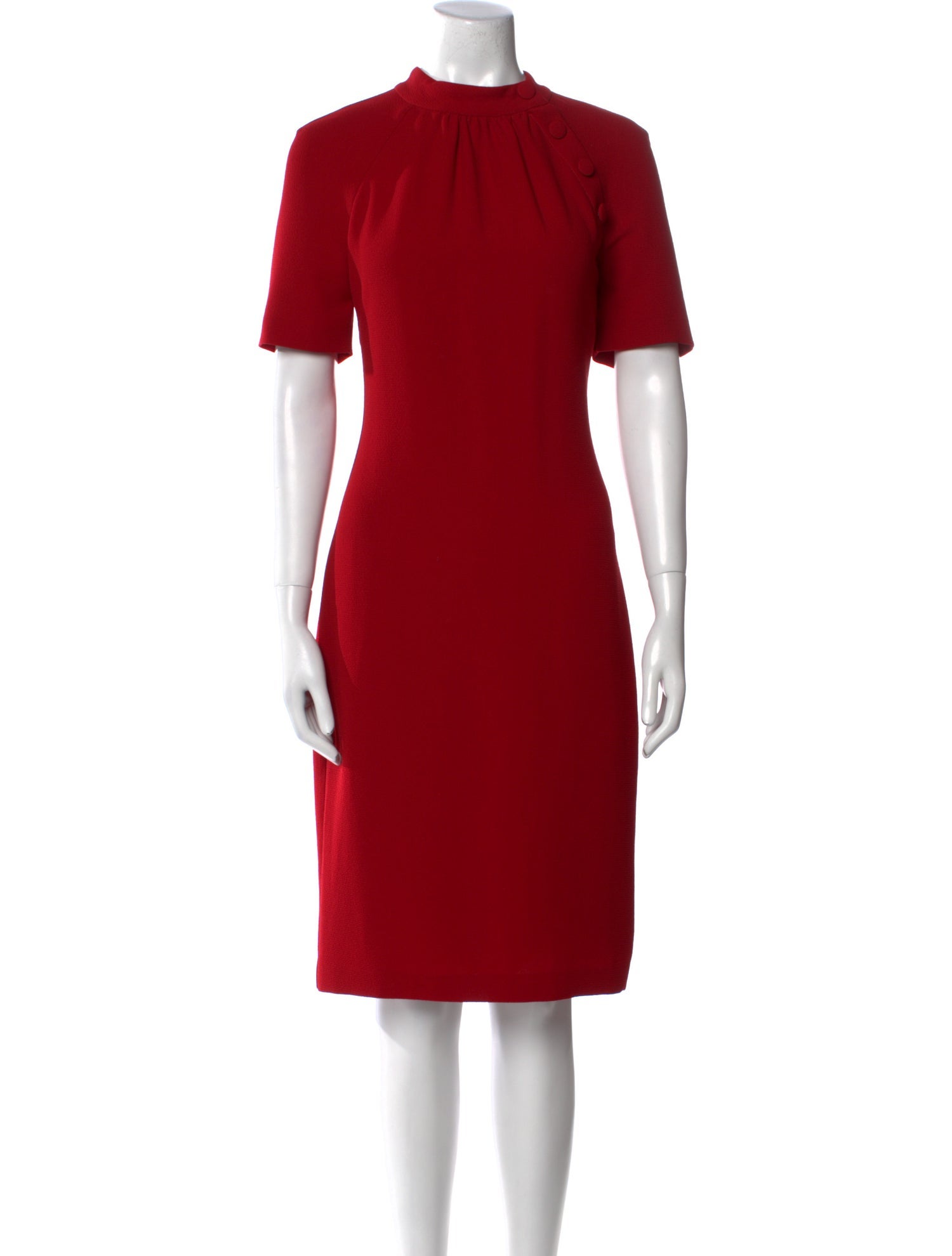 Badgley Mischka Mock Neck Knee-Length Dress