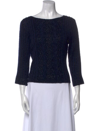 Badgley Mischka Kid Mohair Bateau Neckline Sweater