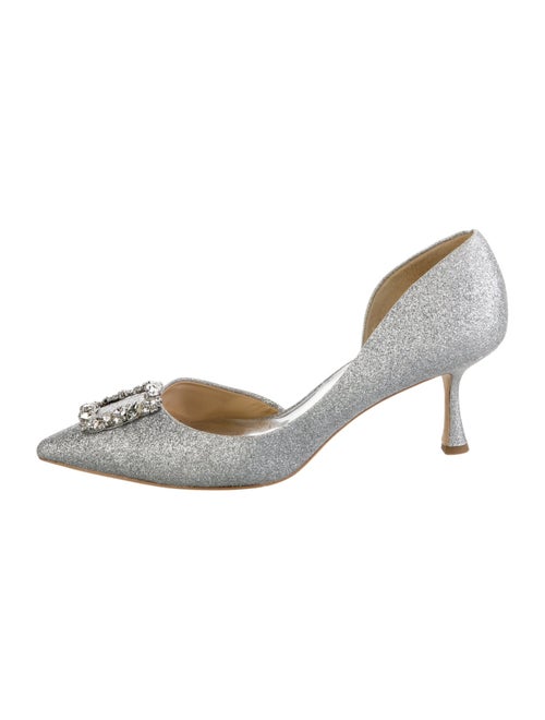 Badgley Mischka Glitter Crystal Embellishments D'Orsay Pumps