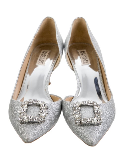 Badgley Mischka Glitter Crystal Embellishments D'Orsay Pumps