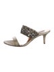 Badgley Mischka Satin Crystal Embellishments Slides