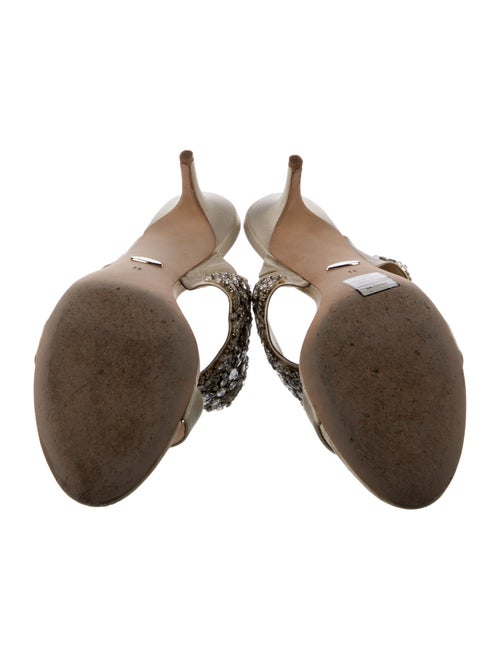 Badgley Mischka Satin Crystal Embellishments Slides