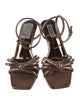Badgley Mischka Faux Pearl Accents Leather Slingback Sandals