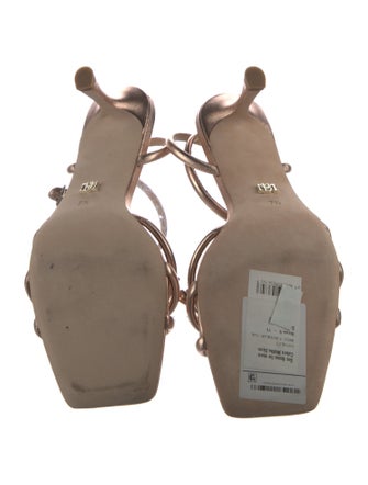 Badgley Mischka Faux Pearl Accents Leather Slingback Sandals