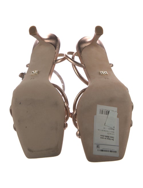 Badgley Mischka Faux Pearl Accents Leather Slingback Sandals