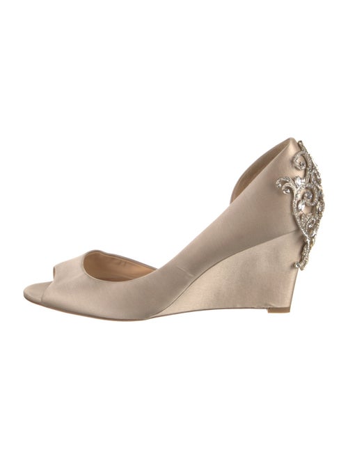 Badgley Mischka Satin Crystal Embellishments D'Orsay Pumps