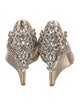 Badgley Mischka Satin Crystal Embellishments D'Orsay Pumps