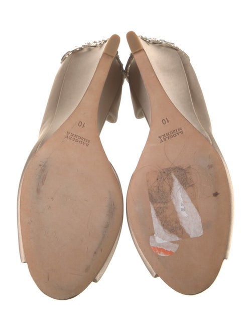 Badgley Mischka Satin Crystal Embellishments D'Orsay Pumps