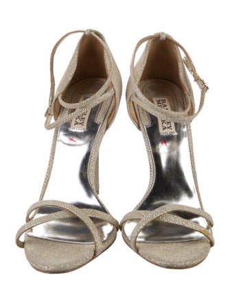 Badgley Mischka Glitter Animal Print Sandals