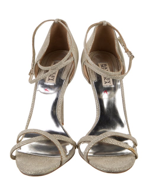 Badgley Mischka Glitter Animal Print Sandals