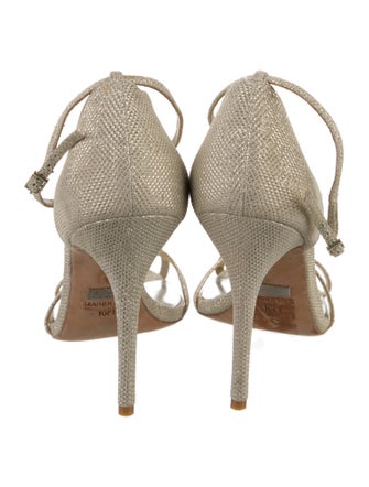 Badgley Mischka Glitter Animal Print Sandals