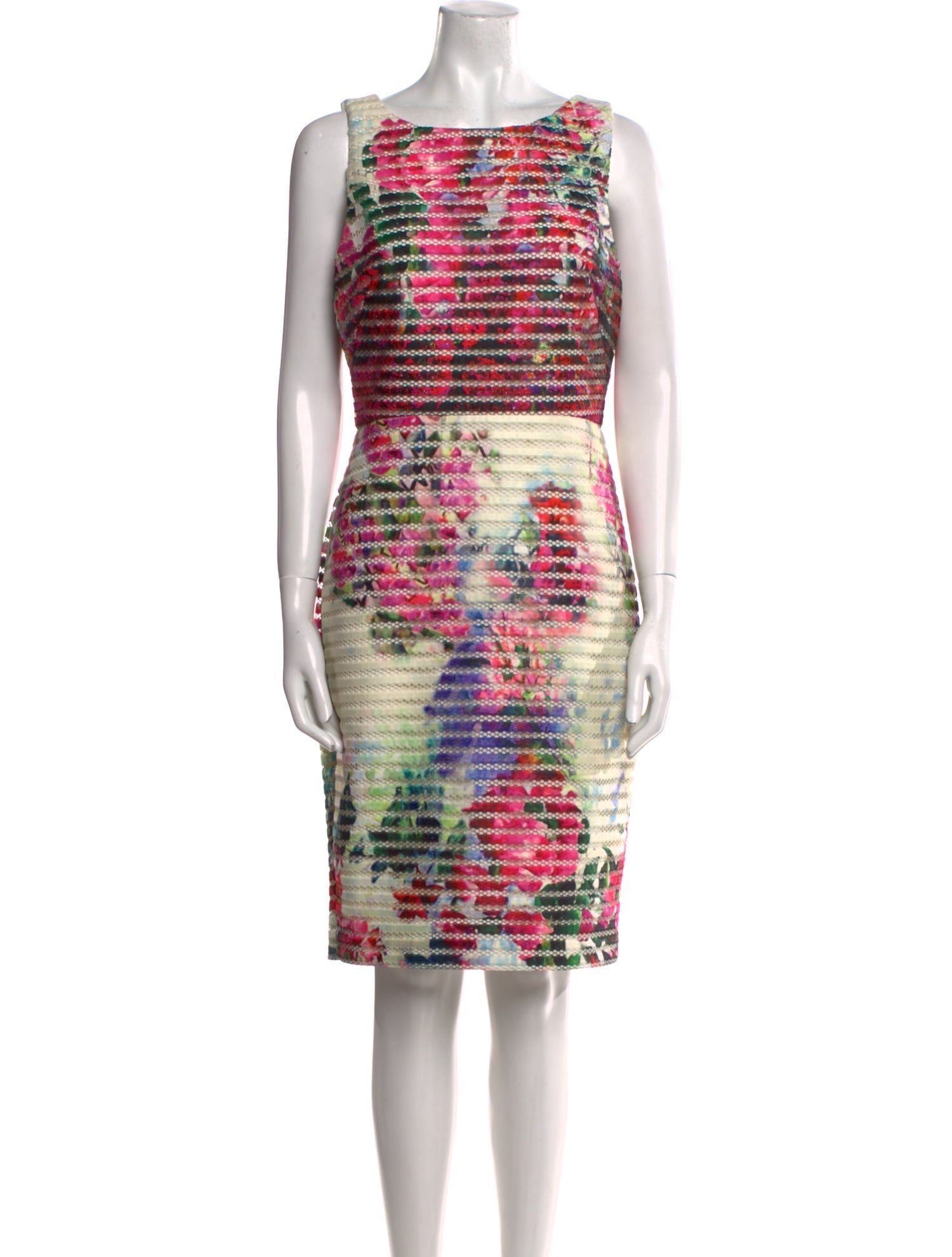 Badgley Mischka Printed Knee-Length Dress