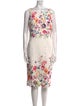 Badgley Mischka Floral Print Knee-Length Dress