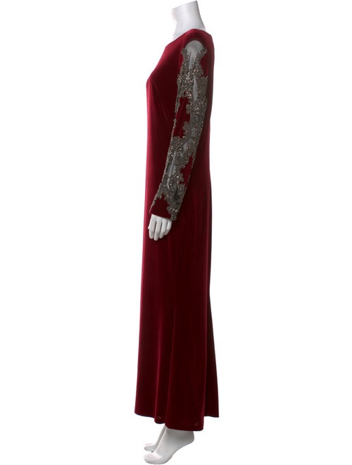 Badgley Mischka Bateau Neckline Long Dress