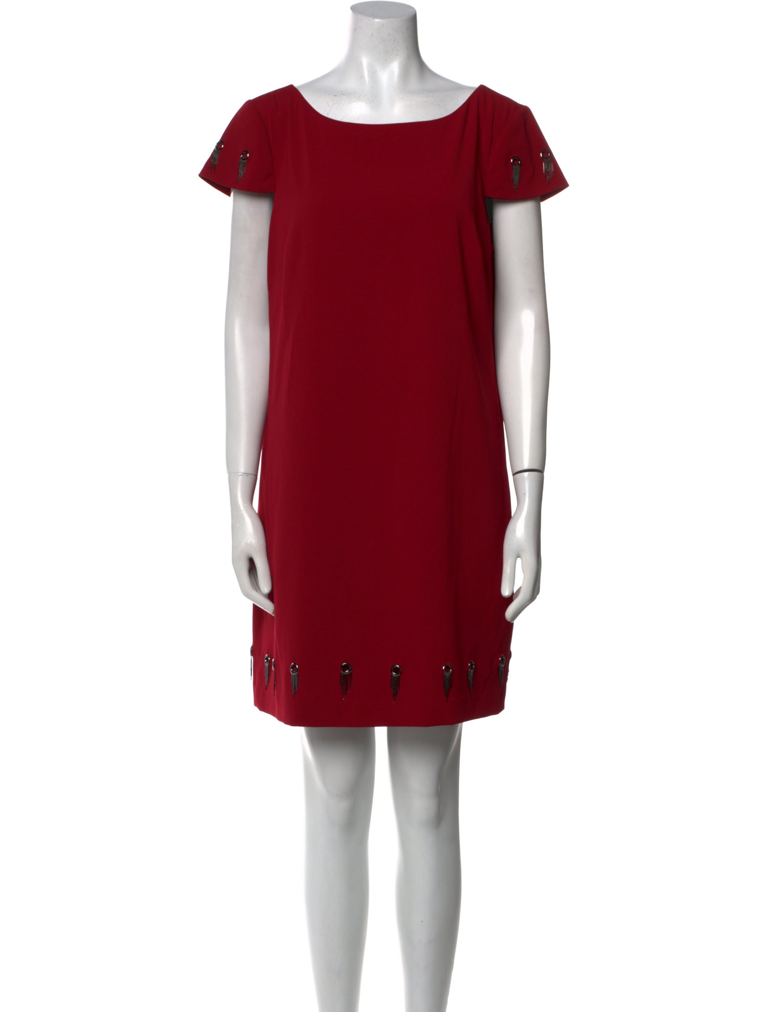 Badgley Mischka Bateau Neckline Mini Dress
