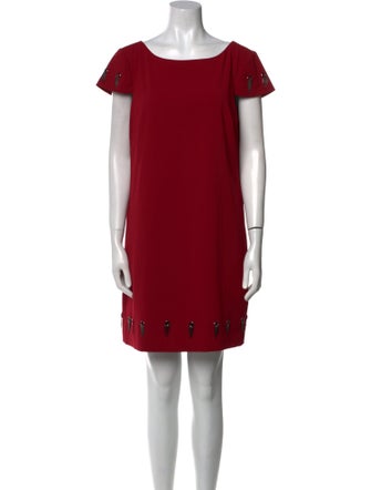 Badgley Mischka Bateau Neckline Mini Dress