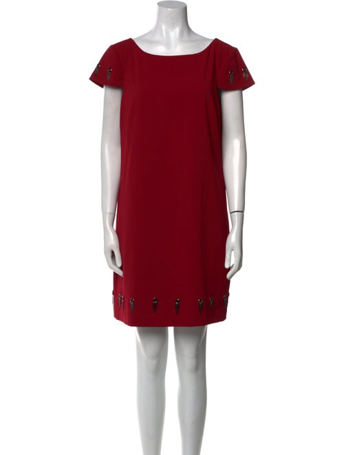 Badgley Mischka Bateau Neckline Mini Dress