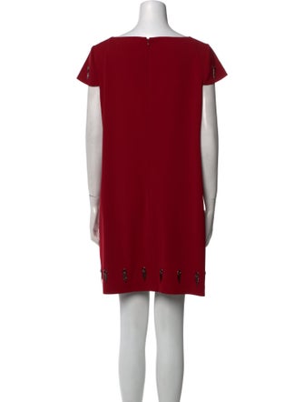 Badgley Mischka Bateau Neckline Mini Dress