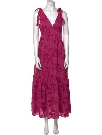 Badgley Mischka Floral Print Long Dress