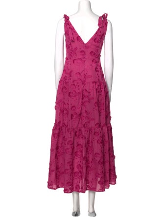 Badgley Mischka Floral Print Long Dress